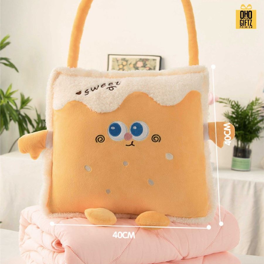 หมอนผ้าห่มคุ๊กกี้ สกรีนโลโก้ ติดลาเบล ทำเป็นของพรีเมี่ยมได้