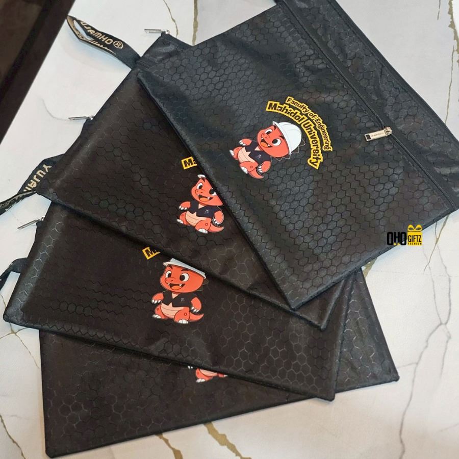 กระเป๋าใส่เครื่องเขียน A4 สกรีนโลโก้  ทำเป็นของพรีเมี่ยม