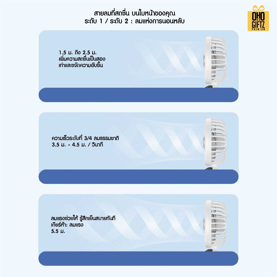 พัดลมมือถือพกพาตั้งได้ สกรีนโลโก้ ทำเป็นของพรีเมี่ยม