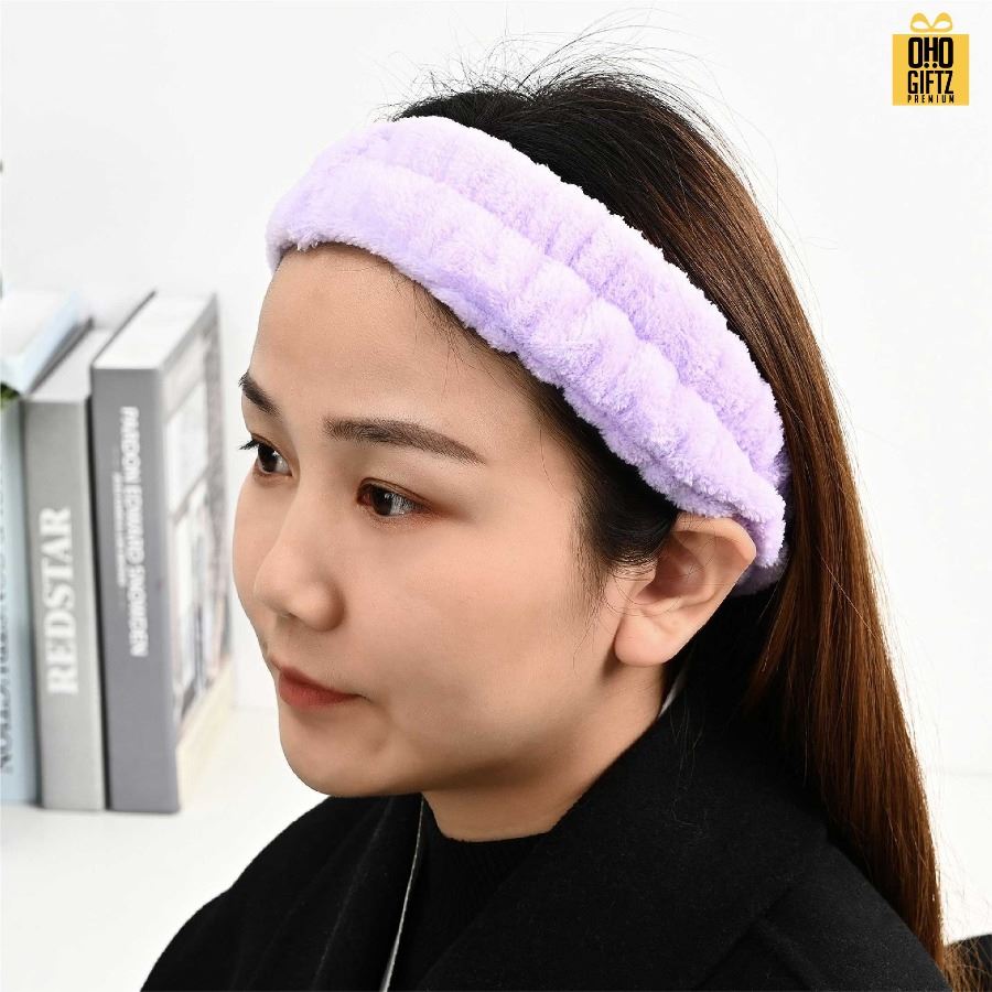 ผ้าคาดผมขนนุ่ม สกรีนชื่อ สกรีนโลโก้ ทำเป็นของพรีเมี่ยมได้