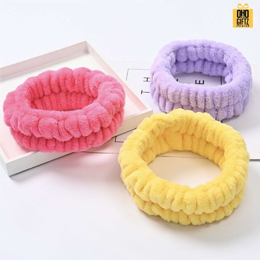 ผ้าคาดผมขนนุ่ม สกรีนชื่อ สกรีนโลโก้ ทำเป็นของพรีเมี่ยมได้