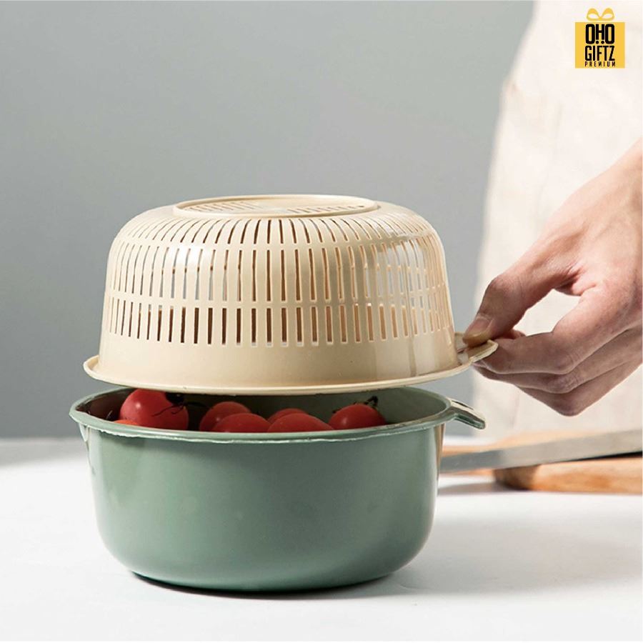 ตะกร้าล้างผักผลไม้ สกรีนชื่อ สกรีนโลโก้ ทำเป็นของพรีเมี่ยมได้