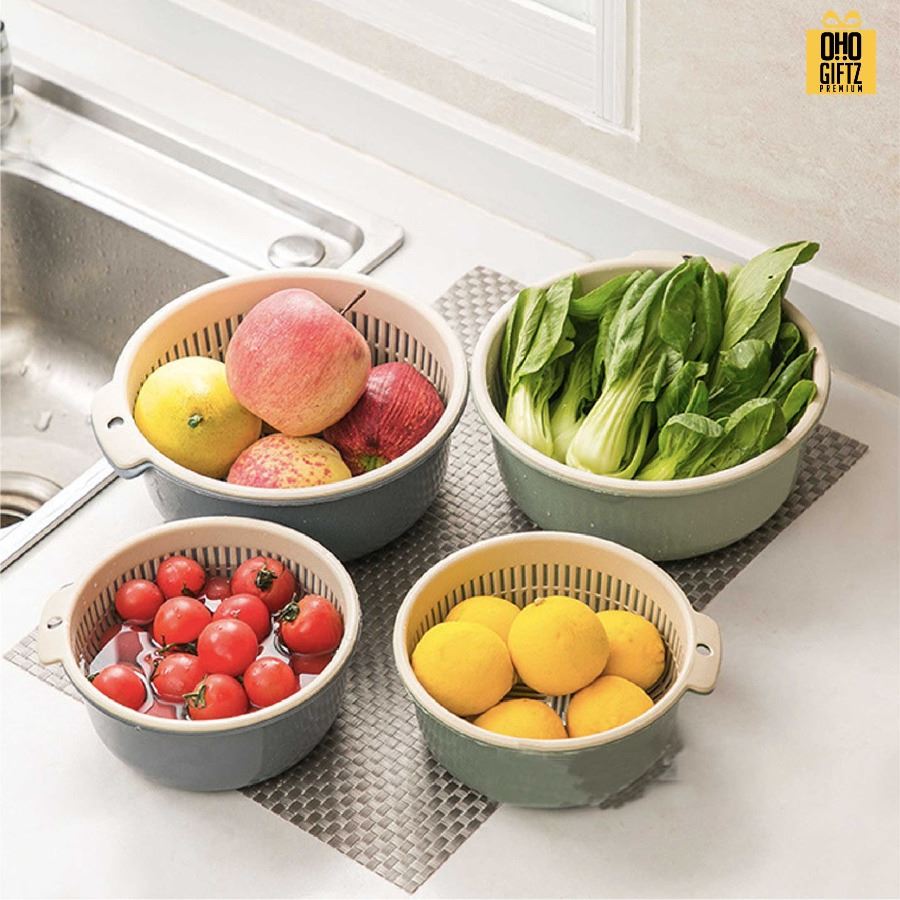 ตะกร้าล้างผักผลไม้ สกรีนชื่อ สกรีนโลโก้ ทำเป็นของพรีเมี่ยมได้