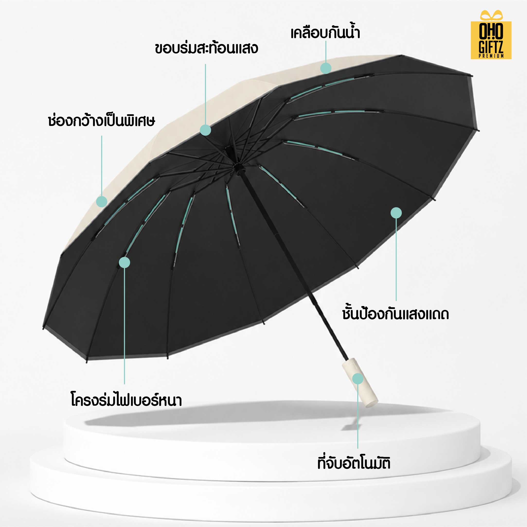 ร่มพับเปิดออโต้ สุดเท่ สกรีนโลโก้ ทำเป็นของพรีเมี่ยมได้