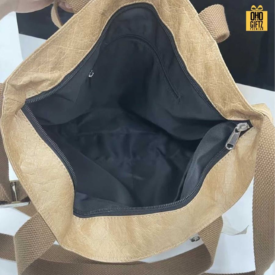 กระเป๋ากระดาษคราฟท์ Dupont ขนาดใหญ่ สกรีนโลโก้ ทำเป็นของพรีเมี่ยมได้