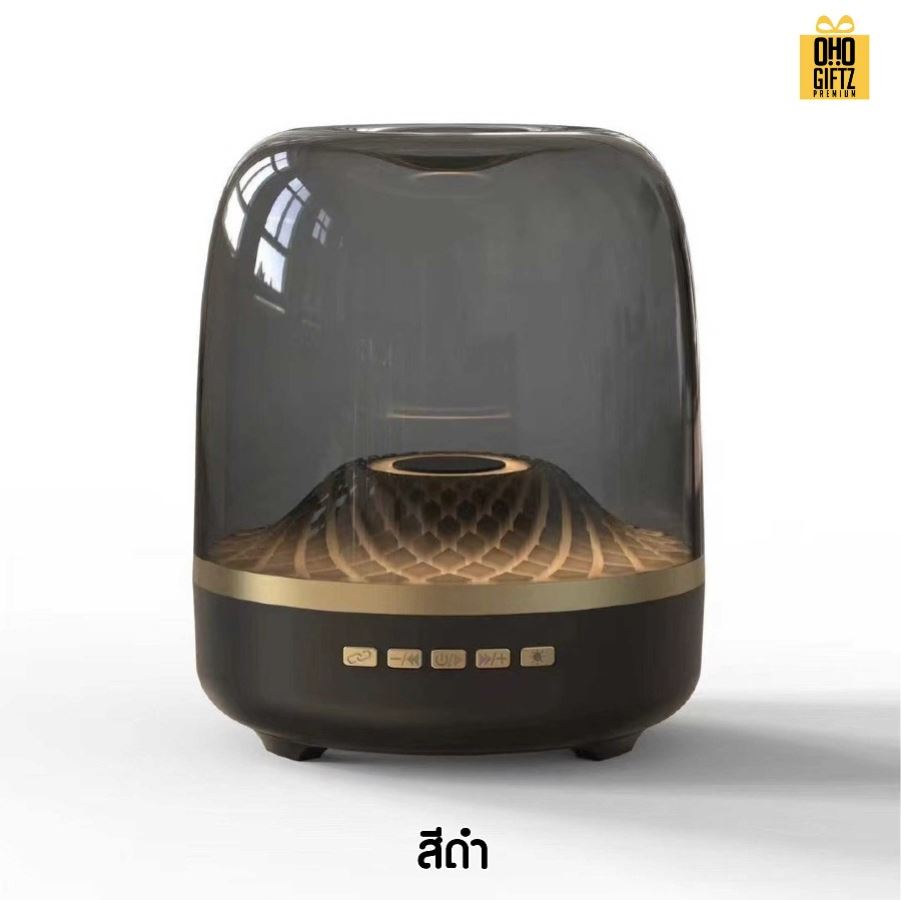 ลำโพงบลูทูธไร้สาย มีแสงไฟสวยงาม สกรีนโลโก้ สกรีนชื่อร้านทำเป็นของพรีเมี่ยมได้ 