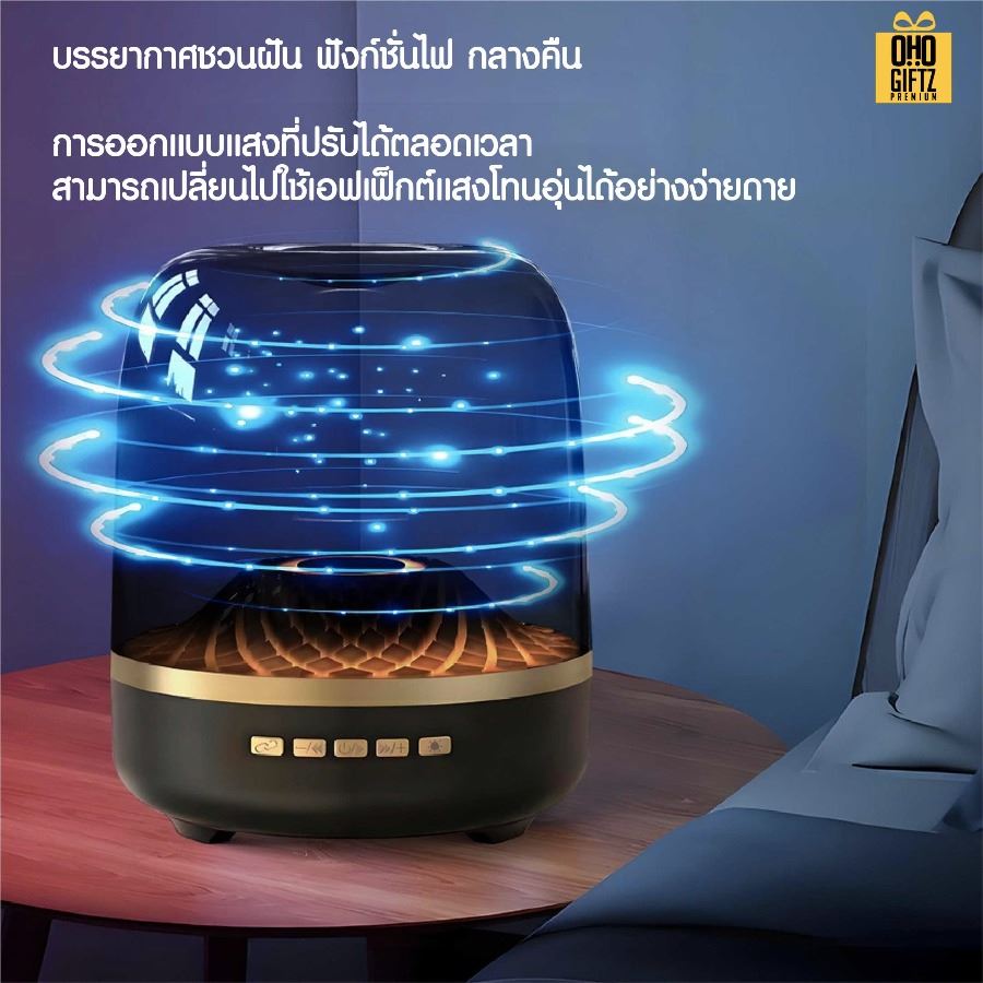 ลำโพงบลูทูธไร้สาย มีแสงไฟสวยงาม สกรีนโลโก้ สกรีนชื่อร้านทำเป็นของพรีเมี่ยมได้ 