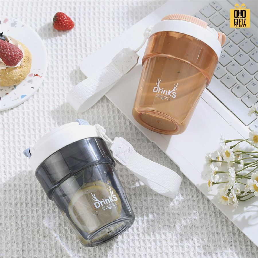 แก้วพลาสติก 2 ชั้น หนามีฝาปิด สกรีนโลโก้ ทำเป็นของพรีเมี่ยมได้