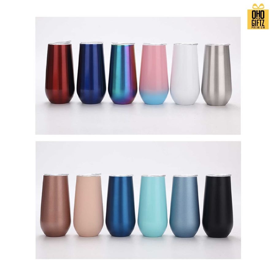 แก้วน้ำสแตนเลส 6oz. สกรีนโลโก้  ทำเป็นของพรีเมี่ยมได้