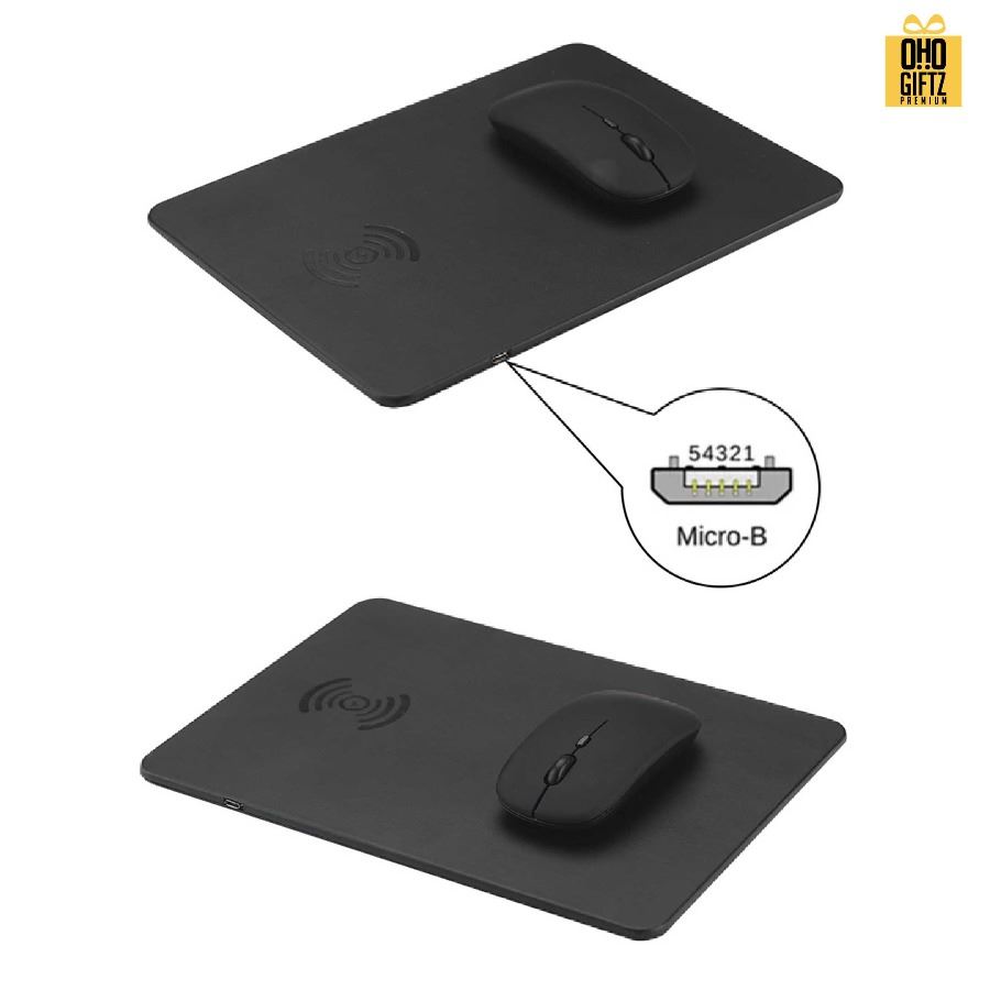 แผ่นรองเม้าส์พร้อมที่ชาร์จมือถือไร้สาย สกรีนโลโก้  ทำเป็นของพรีเมี่ยมได้