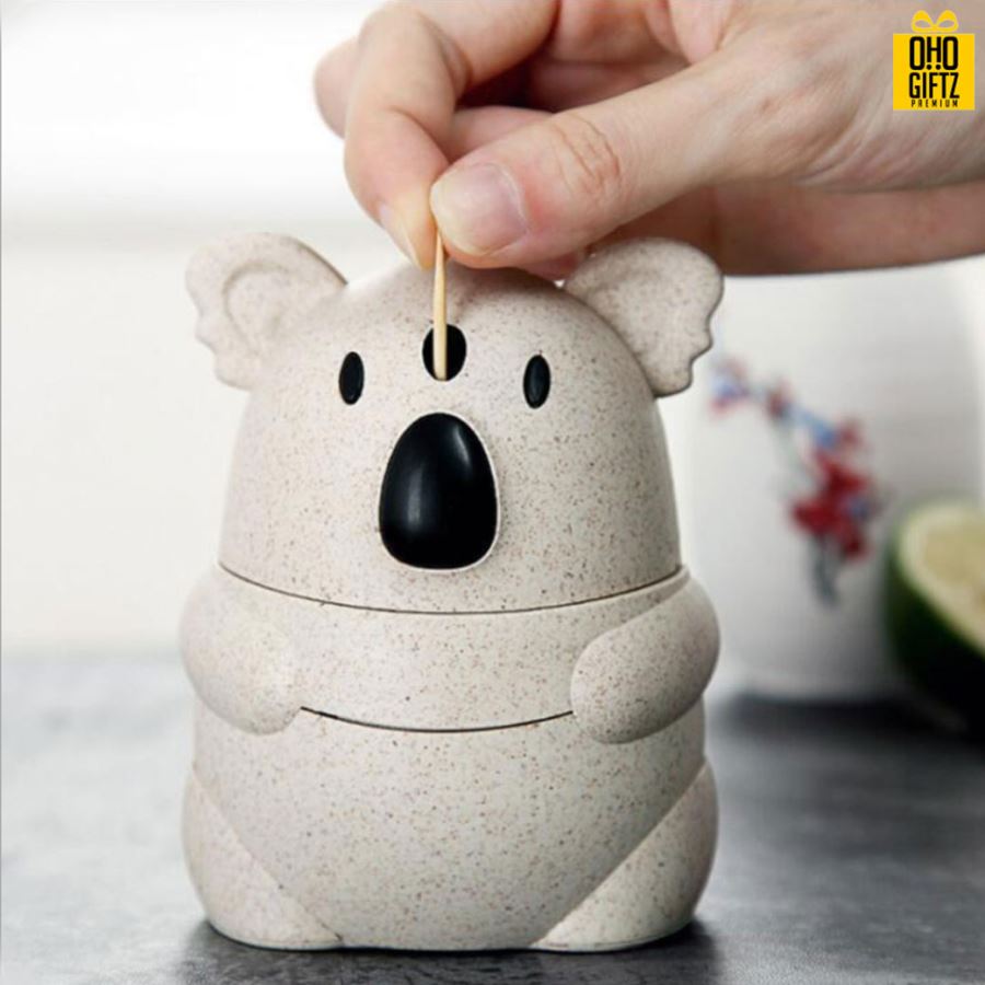 กล่องไม้จิ้มฟันรูปหมีโคอาล่า สกรีนชื่อ สกรีนโลโก้ ทำเป็นของพรีเมี่ยมได้