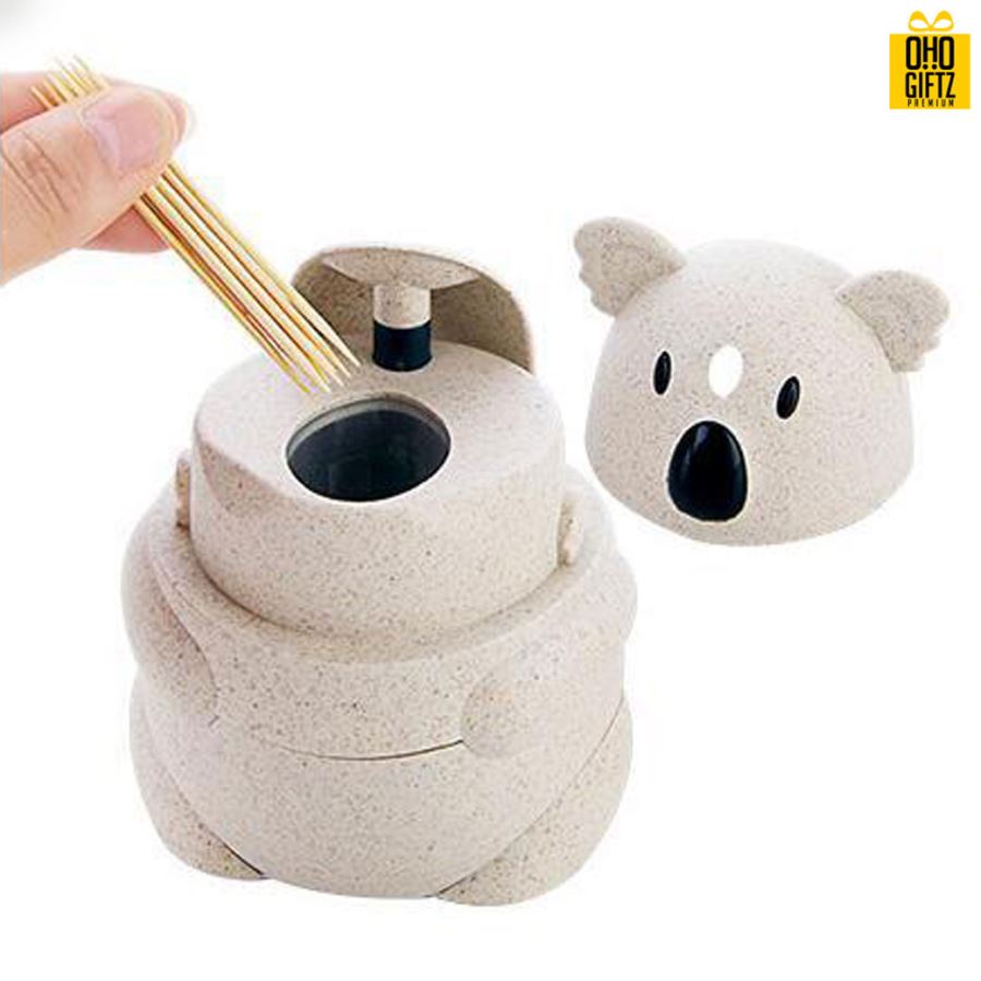 กล่องไม้จิ้มฟันรูปหมีโคอาล่า สกรีนชื่อ สกรีนโลโก้ ทำเป็นของพรีเมี่ยมได้