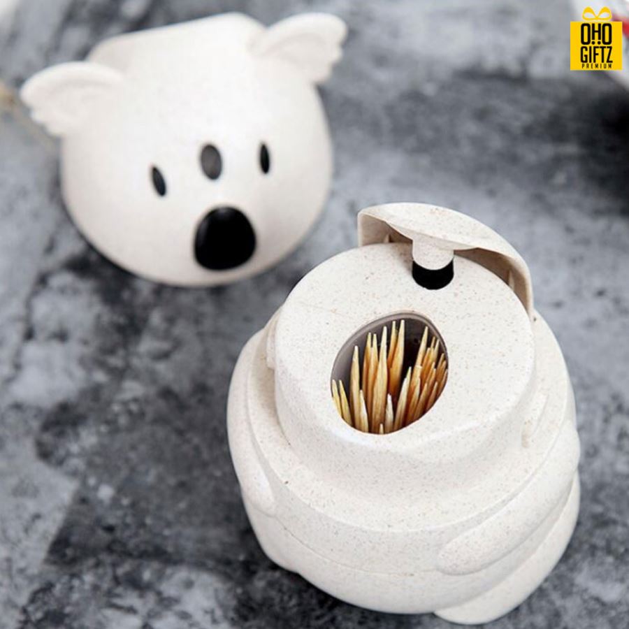 กล่องไม้จิ้มฟันรูปหมีโคอาล่า สกรีนชื่อ สกรีนโลโก้ ทำเป็นของพรีเมี่ยมได้