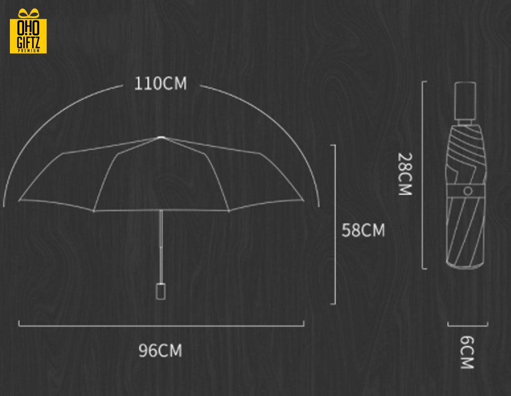 ร่มพับด้ามจับไม้สีคลาสสิค สกรีนโลโก้ ทำเป็นสินค้าพรีเมี่ยม ของชำร่วย ของที่ระลึก