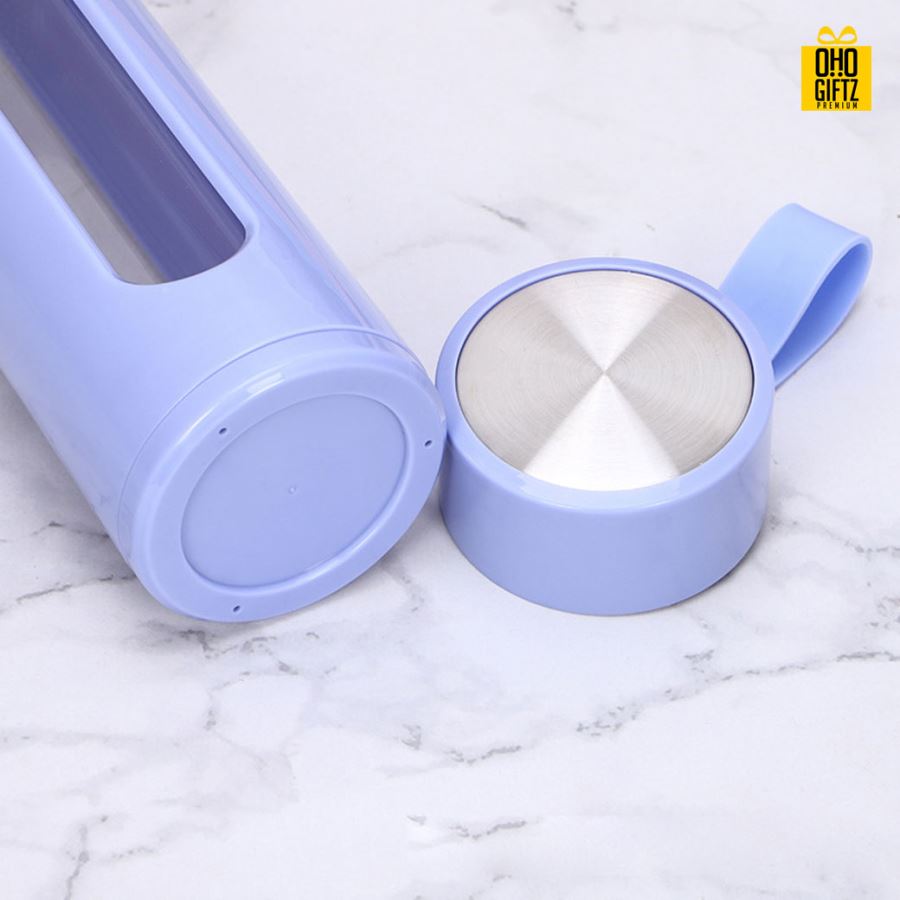 กระบอกน้ำโปร่งใส สกรีนชื่อ เลเซอร์โลโก้ฟรี  ทำเป็นของพรีเมี่ยมได้