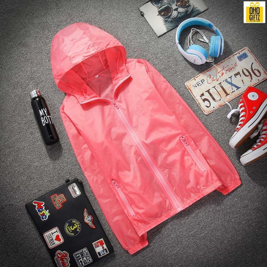 เสื้อคลุมกันลม & UV สกรีนโลโก้ ทำเป็นของพรีเมี่ยมได้