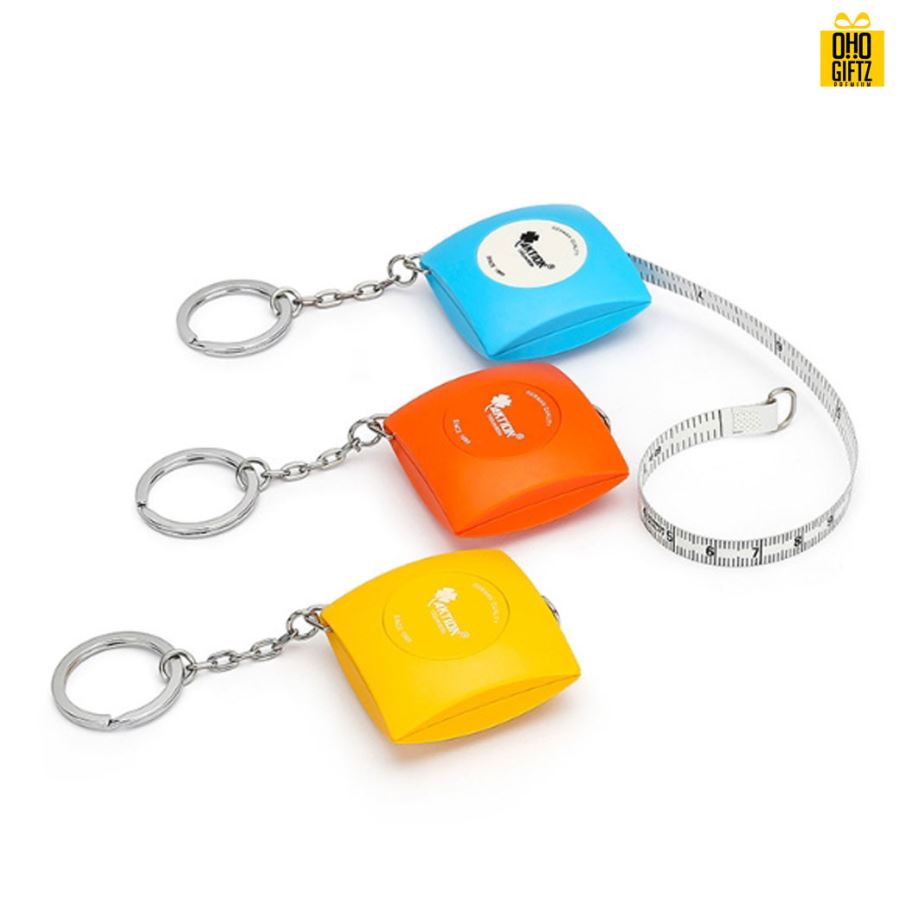 พวงกุญแจสายวัดขนาดพกพา สกรีนโลโก้ ทำของพรีเมี่ยมได้