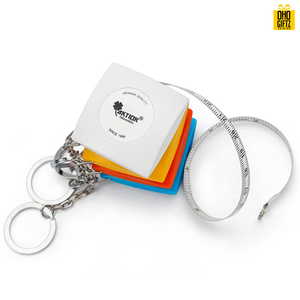 พวงกุญแจสายวัดขนาดพกพา สกรีนโลโก้ ทำของพรีเมี่ยมได้