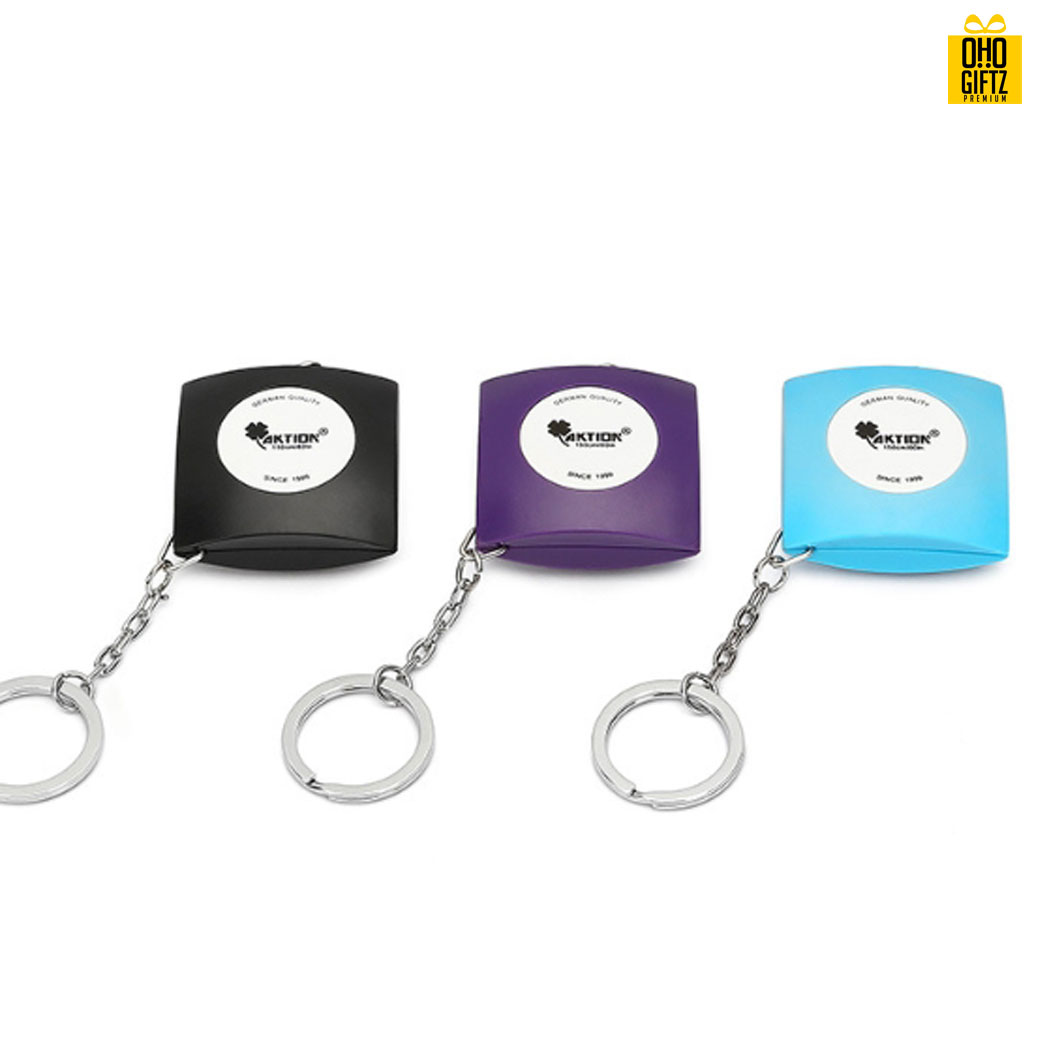 พวงกุญแจสายวัดขนาดพกพา สกรีนโลโก้ ทำของพรีเมี่ยมได้