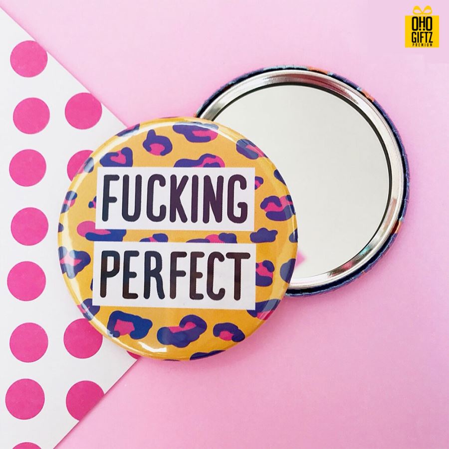 กระจกโลหะ 75 mm. สกรีนโลโก้ ทำเป็นของพรีเมี่ยม ของที่ระลึก ของชำร่วย