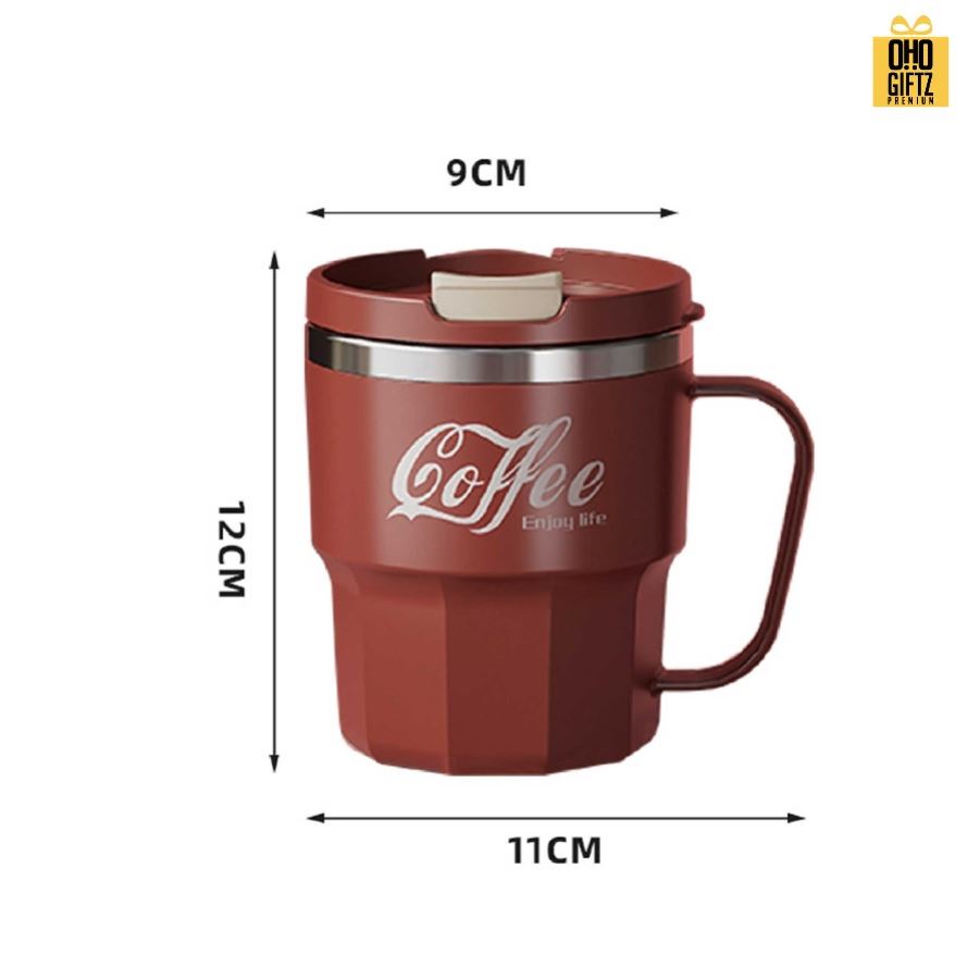 แก้วสแตนเลสพร้อมหูจับ สกรีนโลโก้ ทำเป็นของพรีเมี่ยมได้