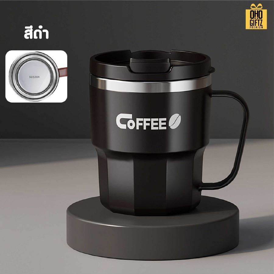 แก้วสแตนเลสพร้อมหูจับ สกรีนโลโก้ ทำเป็นของพรีเมี่ยมได้