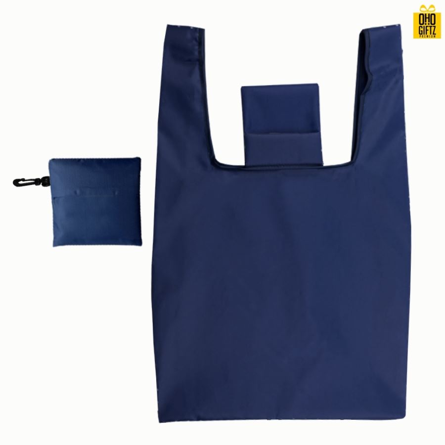 ถุงผ้าพับได้มีห่วงห้อยรุ่น Twin Bag สกรีนโลโก้ฟรี1สี1จุด!!