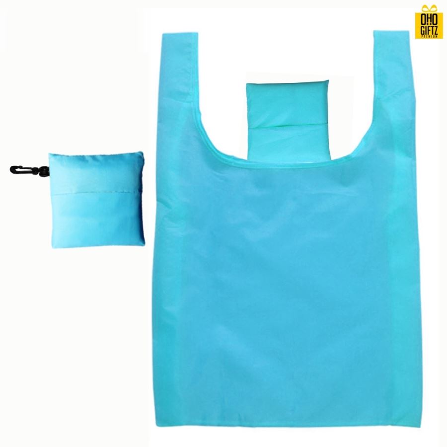 ถุงผ้าพับได้มีห่วงห้อยรุ่น Twin Bag สกรีนโลโก้ฟรี1สี1จุด!!