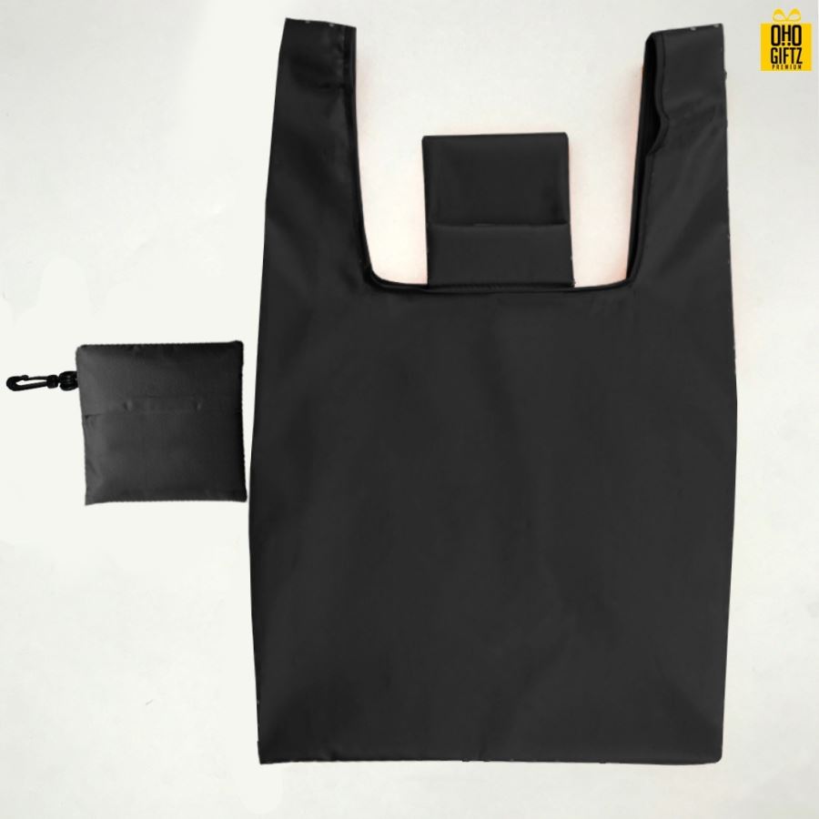 ถุงผ้าพับได้มีห่วงห้อยรุ่น Twin Bag สกรีนโลโก้ฟรี1สี1จุด!!