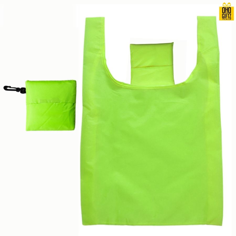 ถุงผ้าพับได้มีห่วงห้อยรุ่น Twin Bag สกรีนโลโก้ฟรี1สี1จุด!!