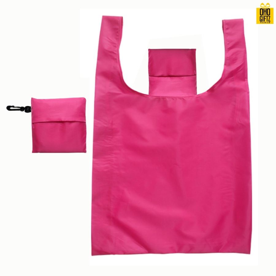 ถุงผ้าพับได้มีห่วงห้อยรุ่น Twin Bag สกรีนโลโก้ฟรี1สี1จุด!!