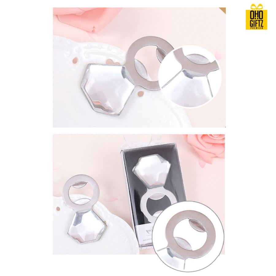 ที่เปิดขวดรูปแหวน พิมพ์สติกเกอร์ชื่อฟรี ทำเป็นของพรีเมี่ยม ของชำร่วยงานเเต่งงานได้