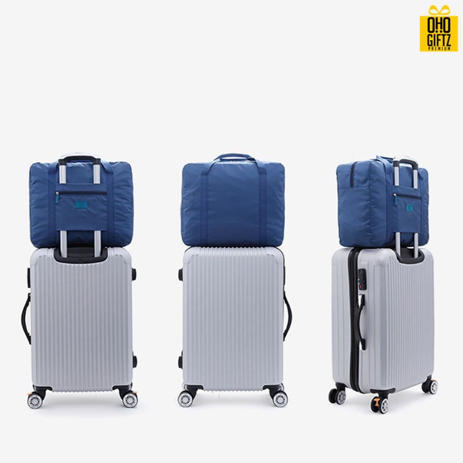 กระเป๋าเดินทางผ้าไนล่อนพับได้ สกรีนโลโก้ ทำเป็นของพรีเมี่ยม ของที่ระลึก