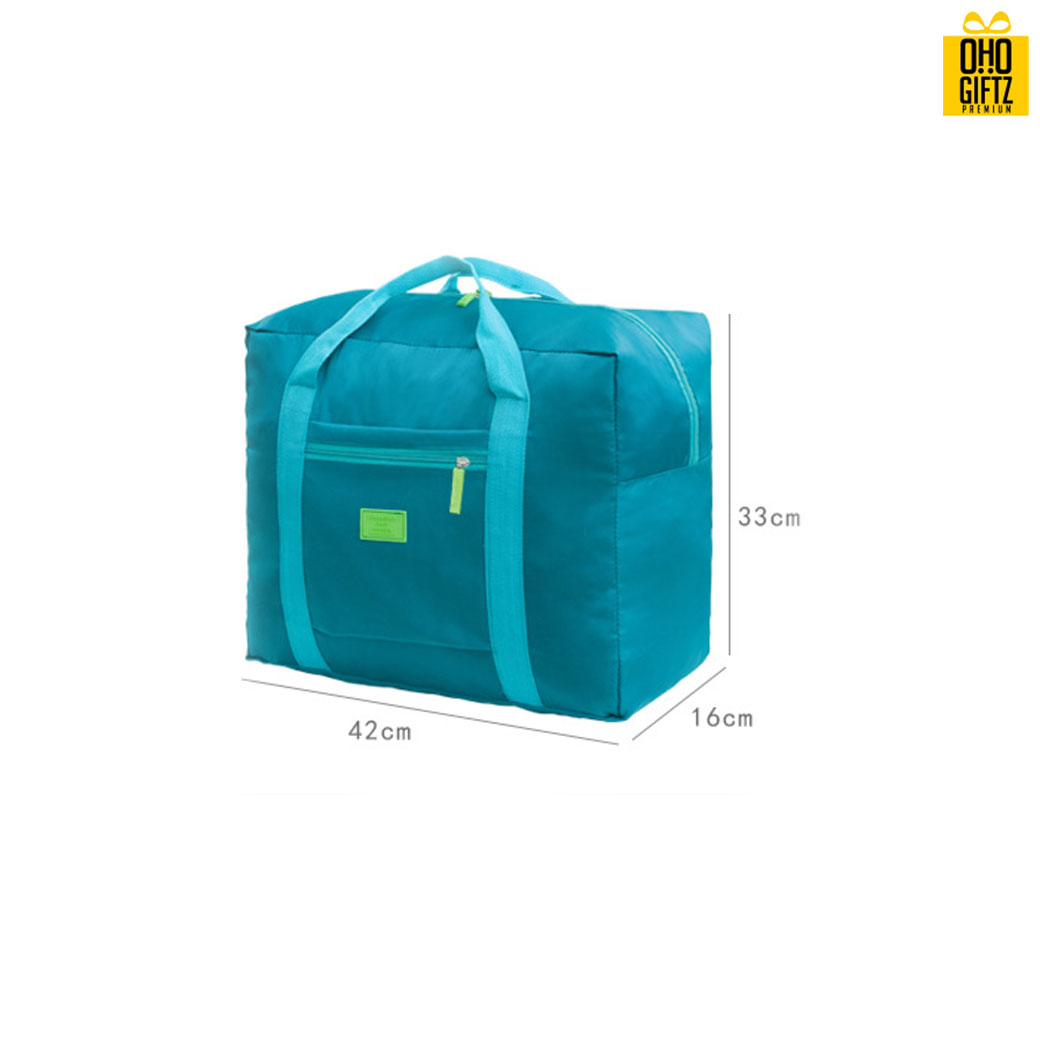 กระเป๋าเดินทางผ้าไนล่อนพับได้ สกรีนโลโก้ ทำเป็นของพรีเมี่ยม ของที่ระลึก