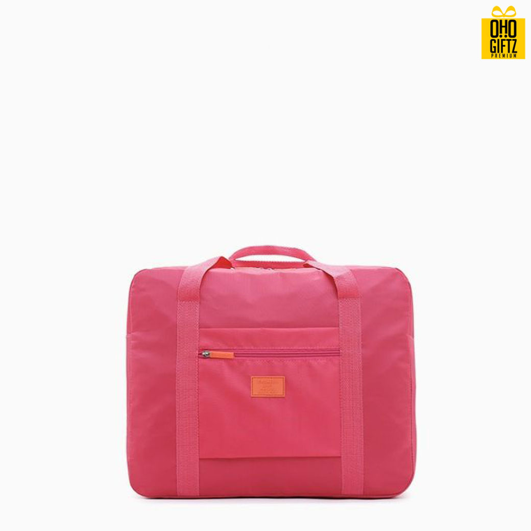 กระเป๋าเดินทางผ้าไนล่อนพับได้ สกรีนโลโก้ ทำเป็นของพรีเมี่ยม ของที่ระลึก