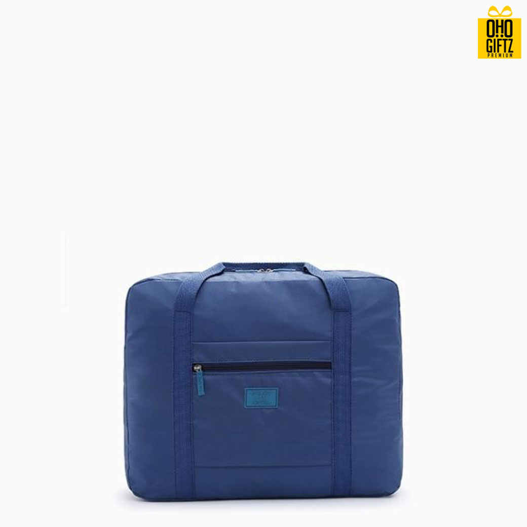 กระเป๋าเดินทางผ้าไนล่อนพับได้ สกรีนโลโก้ ทำเป็นของพรีเมี่ยม ของที่ระลึก