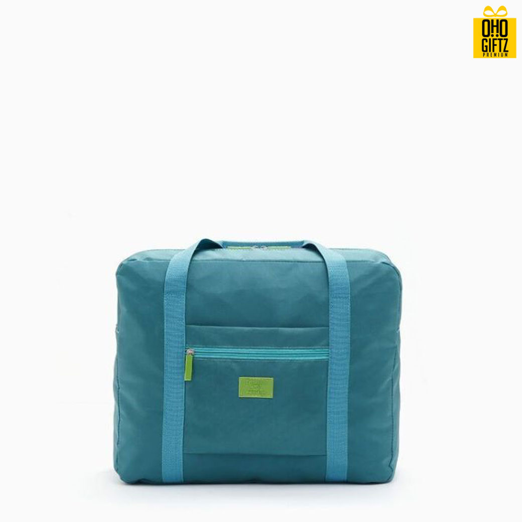 กระเป๋าเดินทางผ้าไนล่อนพับได้ สกรีนโลโก้ ทำเป็นของพรีเมี่ยม ของที่ระลึก