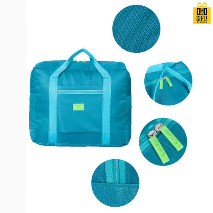 กระเป๋าเดินทางผ้าไนล่อนพับได้ สกรีนโลโก้ ทำเป็นของพรีเมี่ยม ของที่ระลึก