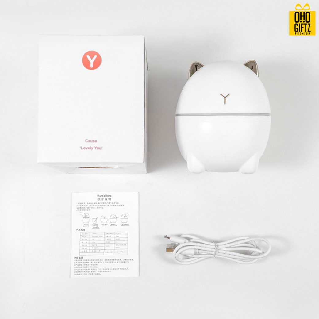 เครื่องทำความชื้นรูปแมวเหมียว สกรีนโลโก้ ทำเป็นของพรีเมี่ยม