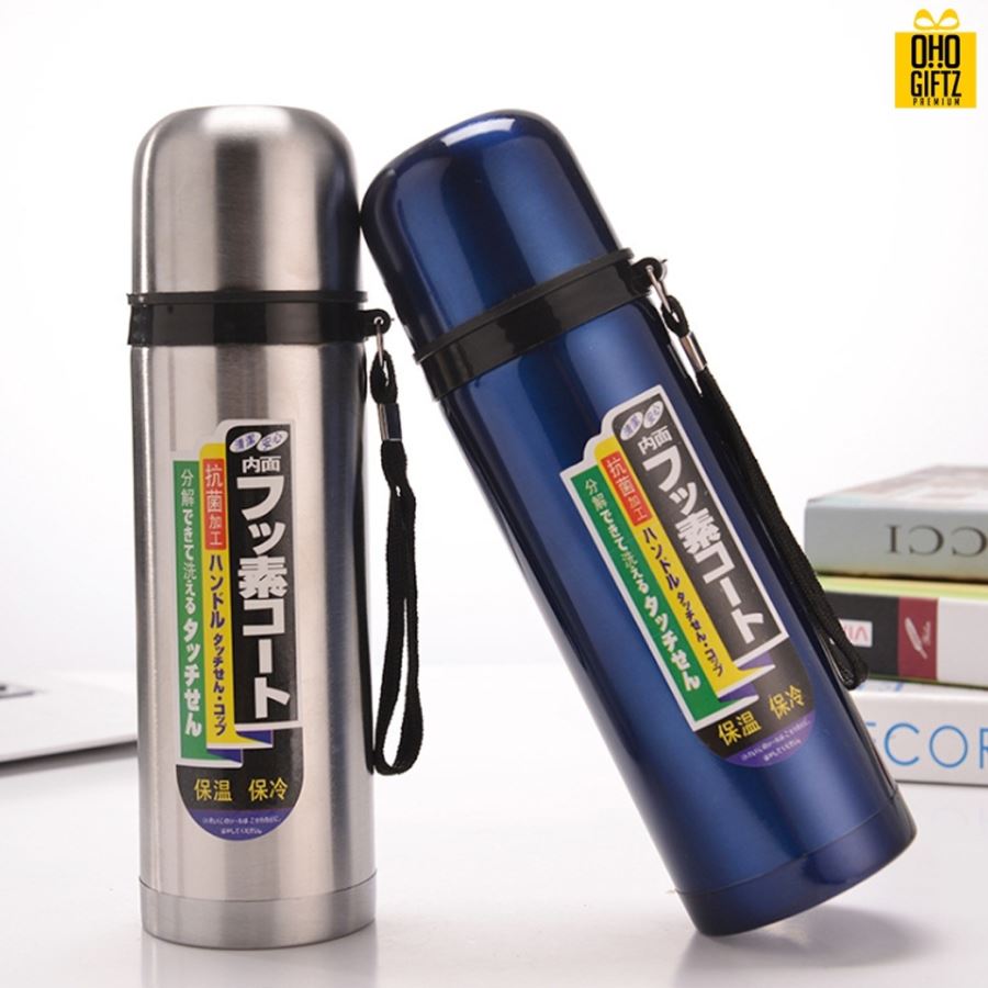 กระบอกน้ำสแตนเลส มีหูหิ้ว Vacuum Flask สกรีนโลโก้ได้