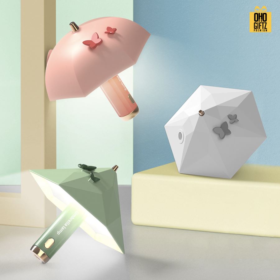 ไฟฉายตั้งโต๊ะทรงร่ม สกรีนโลโก้ ทำเป็นของพรีเมี่ยม ของที่ระลึกได้