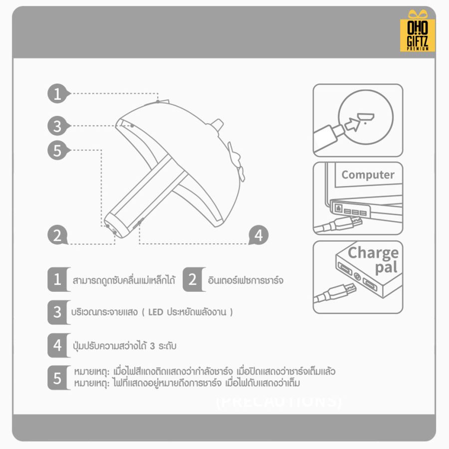 ไฟฉายตั้งโต๊ะทรงร่ม สกรีนโลโก้ ทำเป็นของพรีเมี่ยม ของที่ระลึกได้