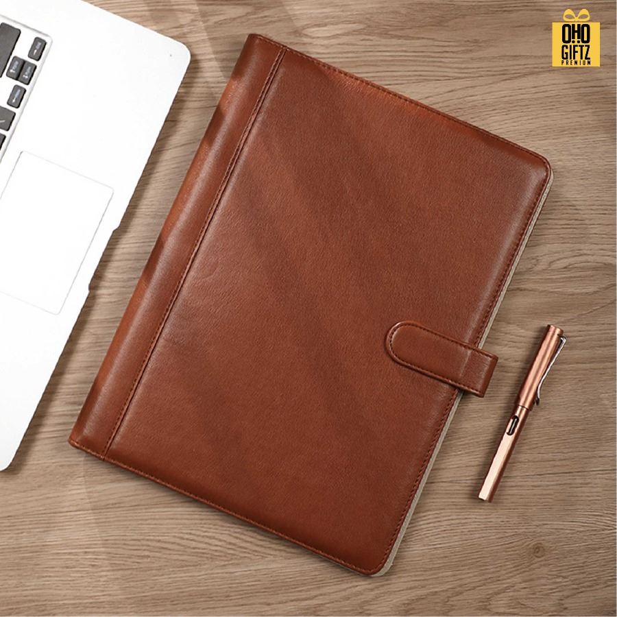 แฟ้มเอกสารนักธุรกิจ PU สกรีนโลโก้ ทำเป็นของพรีเมี่ยม ของชำร่วย