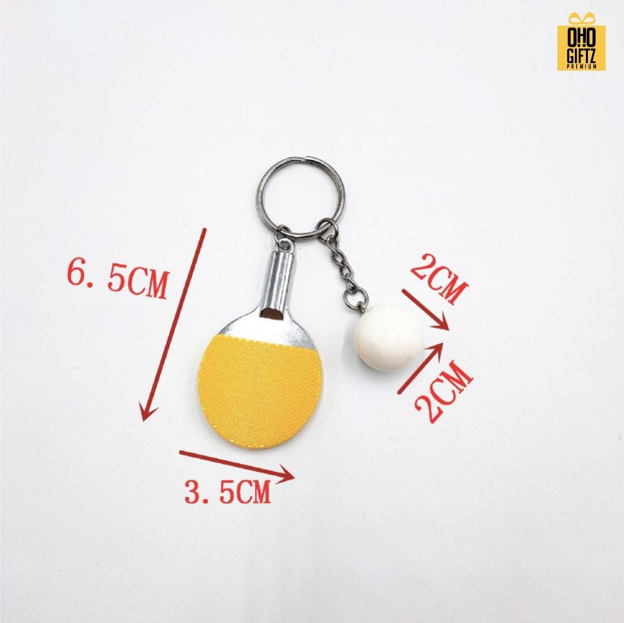 พวงกุญแจไม้ปิงปองจิ๋ว สกรีนโลโก้ ทำเป็นของพรีเมี่ยม ของชำร่วยได้