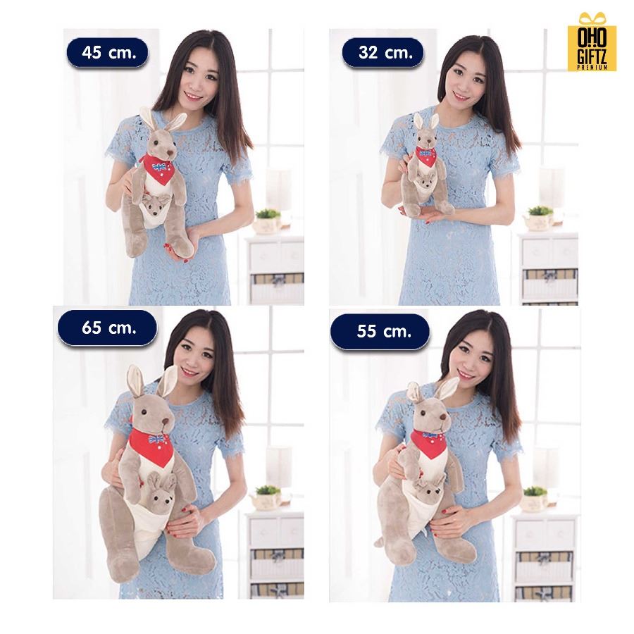 ตุ๊กตาจิงโจ้แม่ลูก สกรีนโลโก้ผ้าพันคอได้ สกรีนโลโก้ ทำเป็นของพรีเมี่ยมได้ 