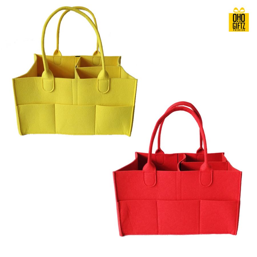 ตะกร้าเก็บผ้าสักหลาด สกรีนโลโก้ ทำเป็นของพรีเมี่ยม 