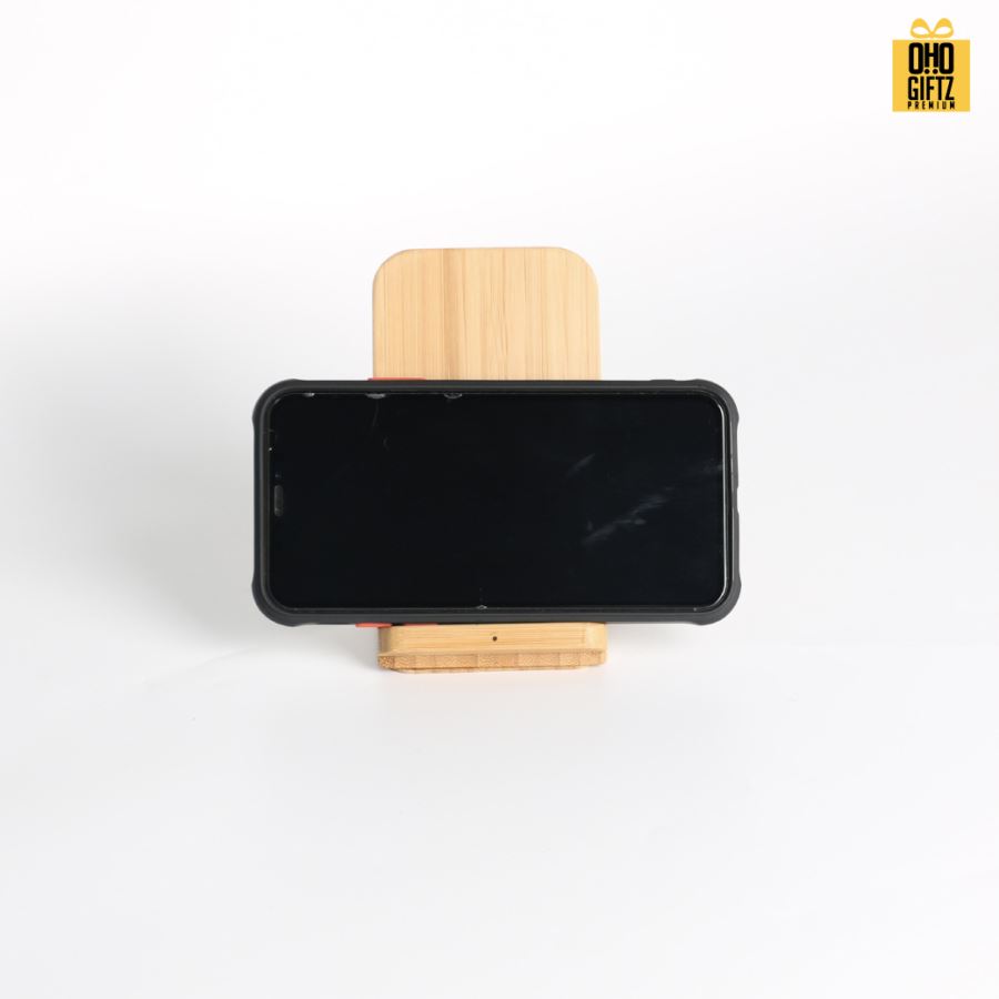 แท่นชาร์จไม้ไผ่ ขนาด10W สกรีนชื่อ โลโก้ ทำเป็นของพรีเมี่ยมได้