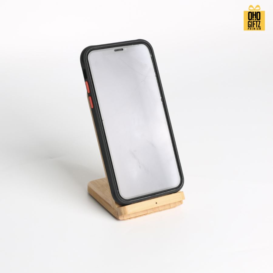 แท่นชาร์จไม้ไผ่ ขนาด10W สกรีนชื่อ โลโก้ ทำเป็นของพรีเมี่ยมได้