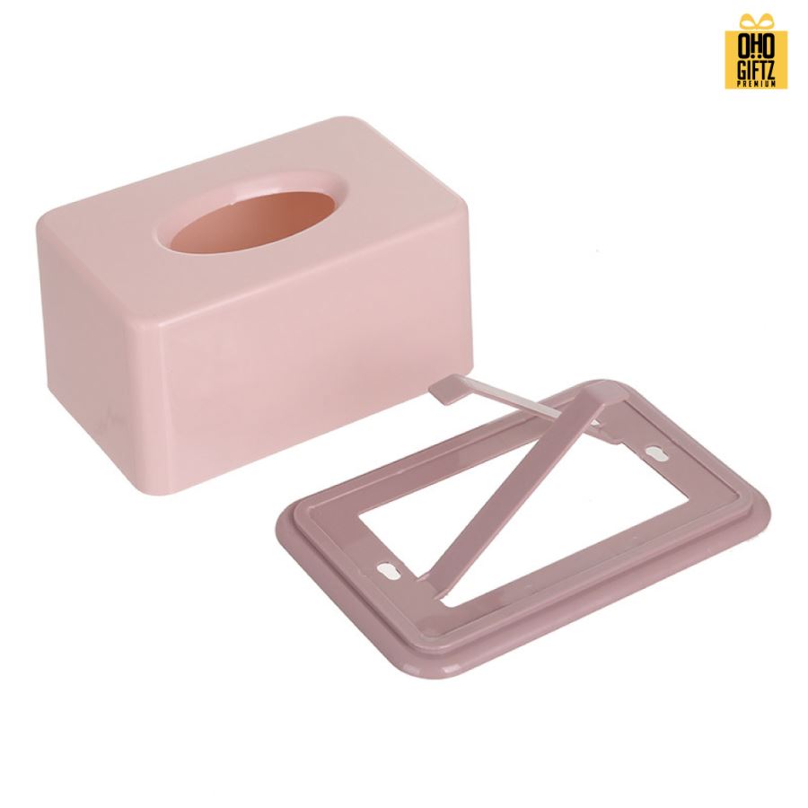 กล่องใส่ทิชชู่สีพาสเทล สกรีนโลโก้ ทำเป็นของพรีเมี่ยม ของชำร่วยได้