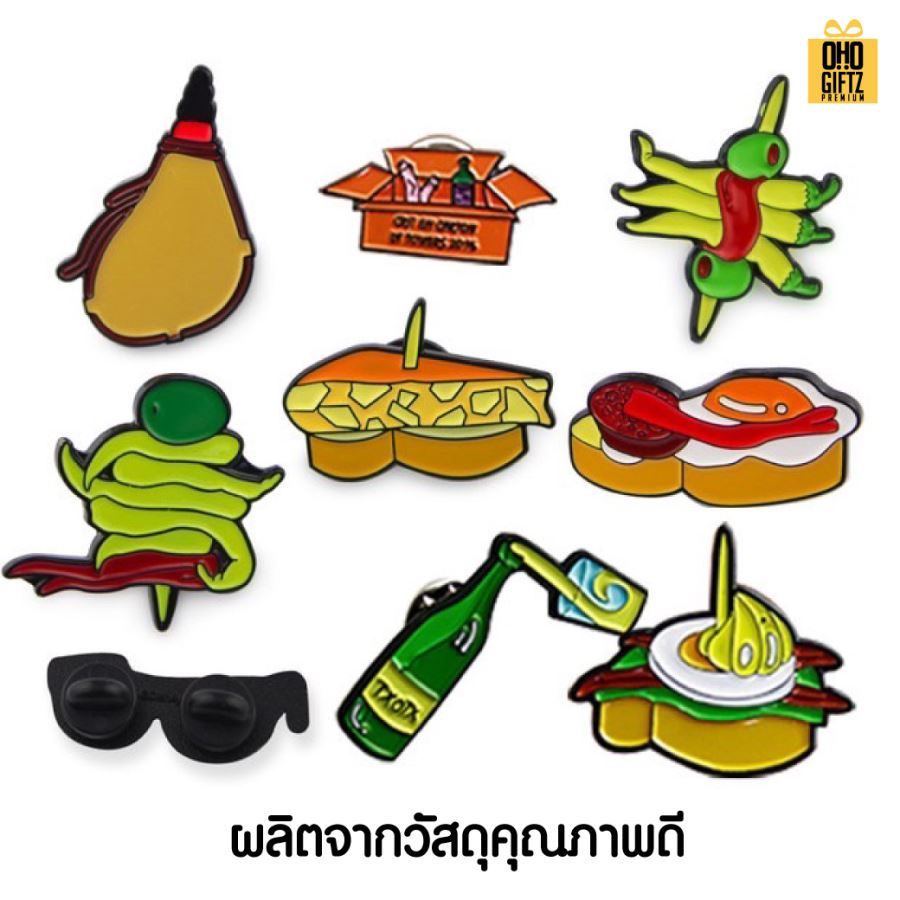 เข็มกลัดสแตนเลสเคลือบสี รับผลิตตามดีไซน์ที่ต้องการ ทำเป็นของพรีเมี่ยม ของที่ระลึก ของชำร่วย